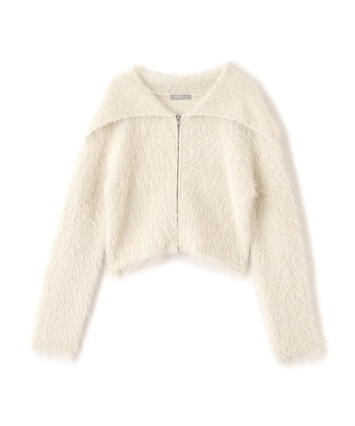 Kラメフェザービッグカラーニットブルゾン ◇ラメフェザービッグカラーニットブルゾン（ニット/セーター）｜JILL