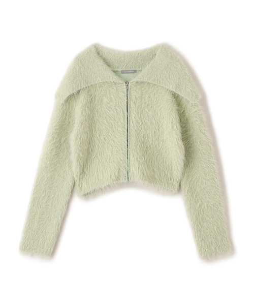 新品♡ジルスチュアート♡メゾンドリーファー ◇ラメフェザービッグカラーニットブルゾン（ニット/セーター