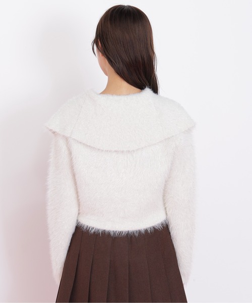 JILL by JILL STUART(ジルバイジルスチュアート)の「◇ラメフェザービッグカラーニットブルゾン(ニット/セーター・レディース・ホワイト/グリーン/グレー・FREE)」の14枚目の写真