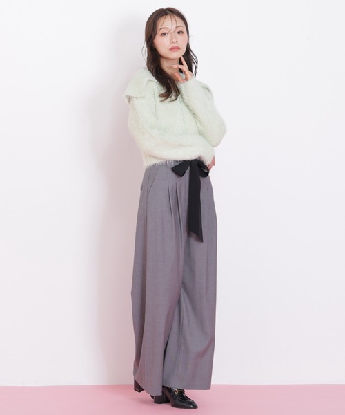 Kラメフェザービッグカラーニットブルゾン ラメフェザービッグカラーニットブルゾン｜ジルバイジルスチュアートの