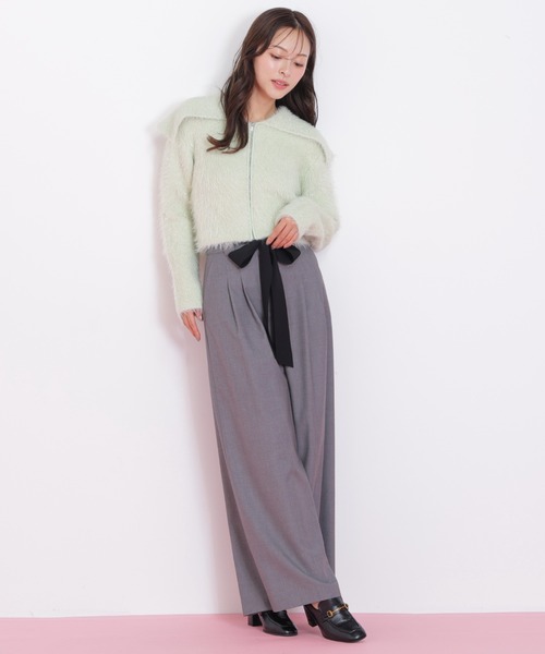 Kラメフェザービッグカラーニットブルゾン ジルバイジルスチュアート JILL by JILLSTUART ラメフェザービッグ