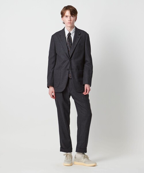 District（ディストリクト）の「＜District＞ウールギャバジン ウォッシュド ワイド 1プリーツパンツ（スラックス・メンズ・ブラック/ダークグレー・M/L/S/XL）」の4枚目の写真