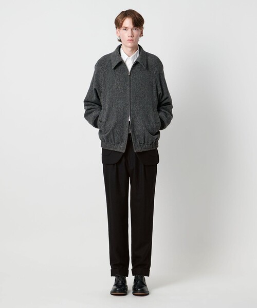 District（ディストリクト）の「＜District＞ウールギャバジン ウォッシュド ワイド 1プリーツパンツ（スラックス・メンズ・ブラック/ダークグレー・M/L/S/XL）」の5枚目の写真