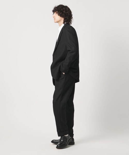 District（ディストリクト）の「＜District＞ウールギャバジン ウォッシュド ワイド 1プリーツパンツ（スラックス・メンズ・ブラック/ダークグレー・M/L/S/XL）」の6枚目の写真