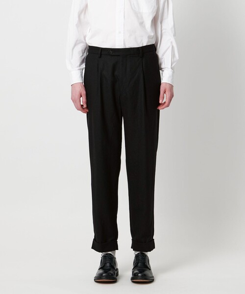 District（ディストリクト）の「＜District＞ウールギャバジン ウォッシュド ワイド 1プリーツパンツ（スラックス・メンズ・ブラック/ダークグレー・M/L/S/XL）」の7枚目の写真