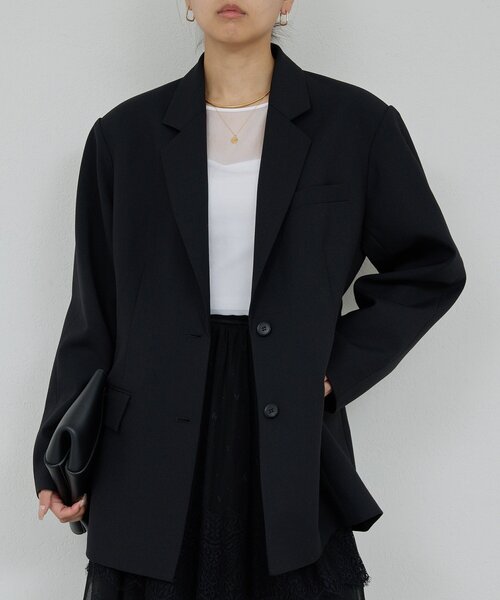 GALLARDAGALANTE(ガリャルダガランテ)の「【比留川游さんコラボ】ウエストシェイプジャケット(テーラードジャケット・レディース・ブラック/ネイビー・FREE)」の3枚目の写真