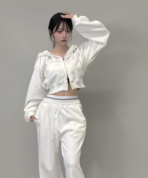 セットアップ】4color/クロップジップパーカー＆ワイドスウェット