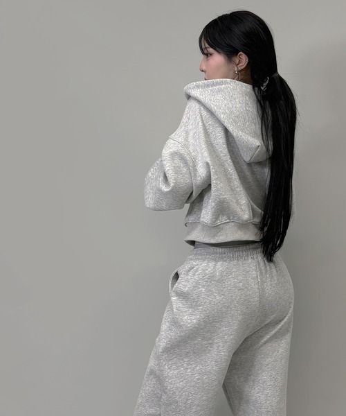 セール】【セットアップ】4color/クロップジップパーカー＆ワイド