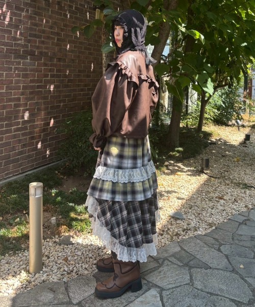 Candy Stripper（キャンディストリッパー）の「LACE CHECK スカート（スカート・レディース・レッド/ライトブルー/イエロー・FREE）」の9枚目の写真