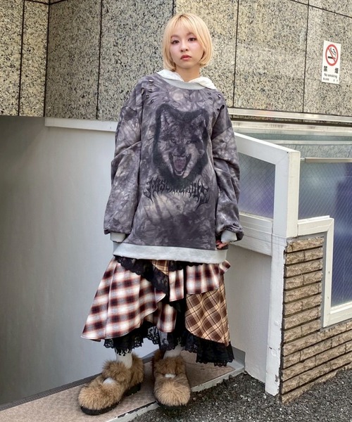 Candy Stripper（キャンディストリッパー）の「LACE CHECK スカート（スカート・レディース・レッド/ライトブルー/イエロー・FREE）」の12枚目の写真