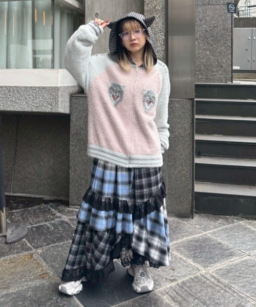 Candy Stripper（キャンディストリッパー）の「LACE CHECK スカート（スカート・レディース・レッド/ライトブルー/イエロー・FREE）」の15枚目の写真