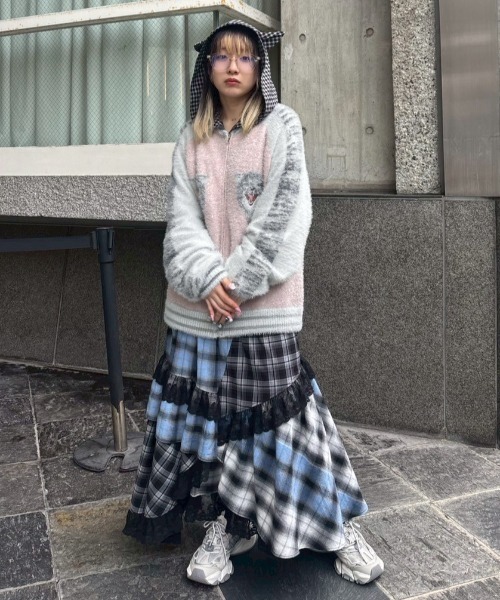 Candy Stripper（キャンディストリッパー）の「LACE CHECK スカート（スカート・レディース・レッド/ライトブルー/イエロー・FREE）」の16枚目の写真