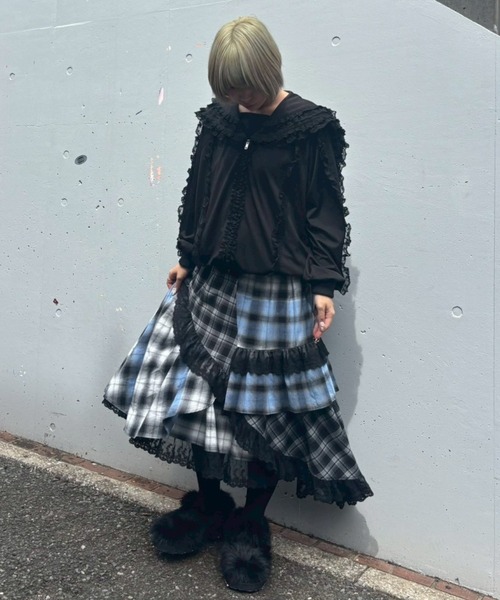 Candy Stripper（キャンディストリッパー）の「LACE CHECK スカート（スカート・レディース・レッド/ライトブルー/イエロー・FREE）」の21枚目の写真