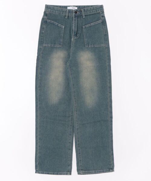 TONE SELECT WEAR(トーンセレクトウェア)の「【URGE:】ハイウエスト ストレート デニム(デニムパンツ・レディース・ネイビー・SMALL/MEDIUM/LARGE/X-LARGE)」の5枚目の写真