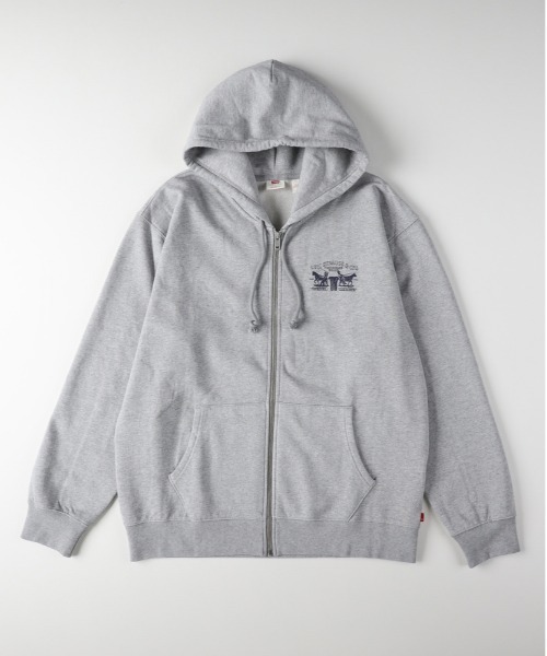 Levi's(リーバイス)の「【Levi's】ジップパーカー (フーディ/バックプリント/クラシック/フロントロゴ/通気性/耐久性/デイリーユース/カジュアル)(パーカー・メンズ・グレー・M/S/L)」の2枚目の写真