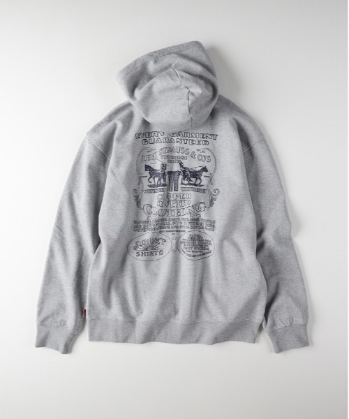 Levi's(リーバイス)の「【Levi's】ジップパーカー (フーディ/バックプリント/クラシック/フロントロゴ/通気性/耐久性/デイリーユース/カジュアル)(パーカー・メンズ・グレー・M/S/L)」の3枚目の写真