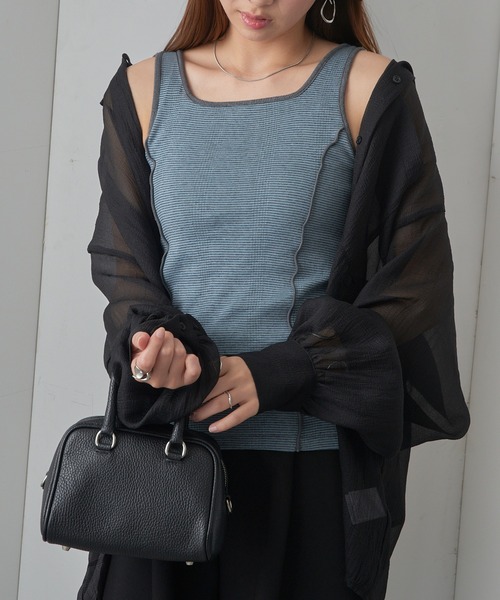 MILLER(ミラー)の「【Robert P. Miller】リブスクエアタンク RM261-2262(タンクトップ・レディース・ブルー/アイボリー/ブラック/イエロー/ブラウン/レッド/グリーン/その他6/レッド系その他2/マルチ/その他3/その他4/その他2/その他5/ネイビー/ライトグレー・FREE)」の12枚目の写真