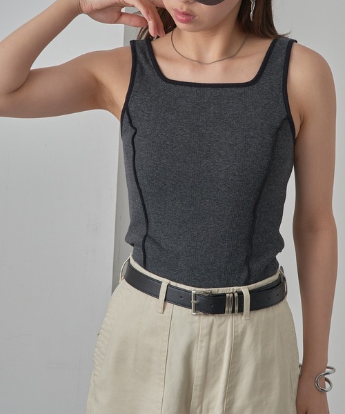 MILLER(ミラー)の「【Robert P. Miller】リブスクエアタンク RM261-2262(タンクトップ・レディース・ブルー/アイボリー/ブラック/イエロー/ブラウン/レッド/グリーン/その他6/レッド系その他2/マルチ/その他3/その他4/その他2/その他5/ネイビー/ライトグレー・FREE)」の13枚目の写真