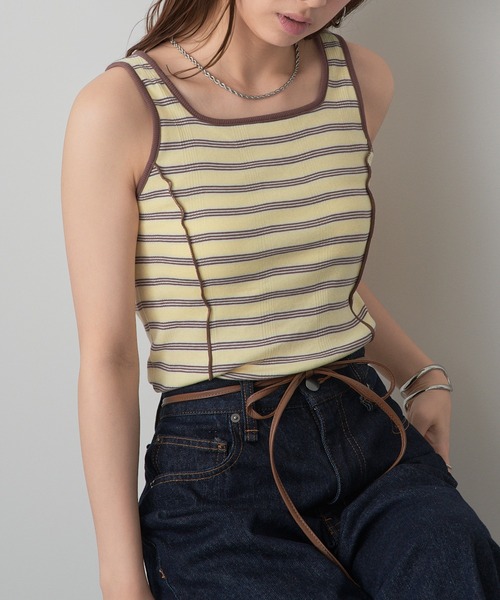 MILLER(ミラー)の「【Robert P. Miller】リブスクエアタンク RM261-2262(タンクトップ・レディース・ブルー/アイボリー/ブラック/イエロー/ブラウン/レッド/グリーン/その他6/レッド系その他2/マルチ/その他3/その他4/その他2/その他5/ネイビー/ライトグレー・FREE)」の8枚目の写真