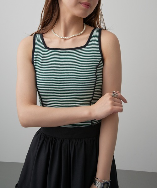 MILLER(ミラー)の「【Robert P. Miller】リブスクエアタンク RM261-2262(タンクトップ・レディース・ブルー/アイボリー/ブラック/イエロー/ブラウン/レッド/グリーン/その他6/レッド系その他2/マルチ/その他3/その他4/その他2/その他5/ネイビー/ライトグレー・FREE)」の5枚目の写真