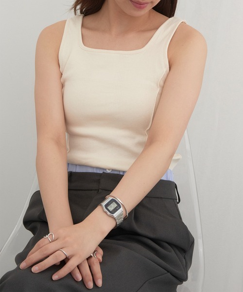 MILLER(ミラー)の「【Robert P. Miller】リブスクエアタンク RM261-2262(タンクトップ・レディース・ブルー/アイボリー/ブラック/イエロー/ブラウン/レッド/グリーン/その他6/レッド系その他2/マルチ/その他3/その他4/その他2/その他5/ネイビー/ライトグレー・FREE)」の2枚目の写真