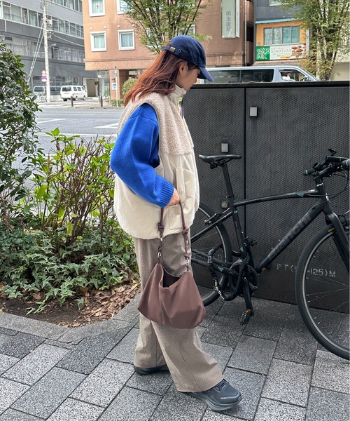 PILIT(ピリット)の「ボア切替 中綿ベスト(その他アウター・レディース・アイボリー/ブラック・MEDIUM)」の9枚目の写真