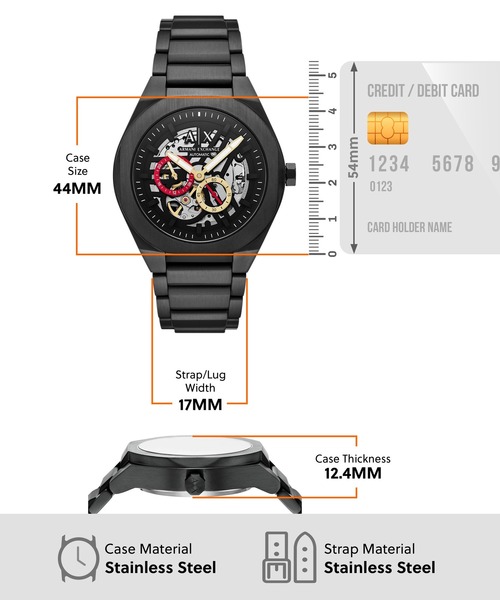 ARMANI EXCHANGE(アルマーニエクスチェンジ)の「アルマーニ・エクスチェンジ 腕時計 メンズ アナログ ステンレス AX4196(アナログ腕時計・メンズ・ブラック・FREE)」の4枚目の写真