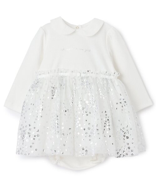 セール】フラワードットチュールドッキングワンピース（その他ベビー