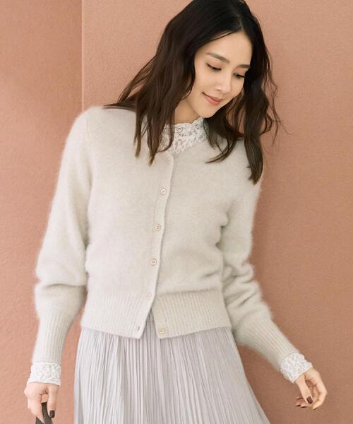 UNTITLED(アンタイトル)の「【ふわふわニット/前後2WAY】フォックスカシミヤカーディガン(カーディガン/ボレロ・レディース・ライトグレー/ライトグリーン/ブラウン系/ナチュラル・00/02/04/44/48)」の3枚目の写真