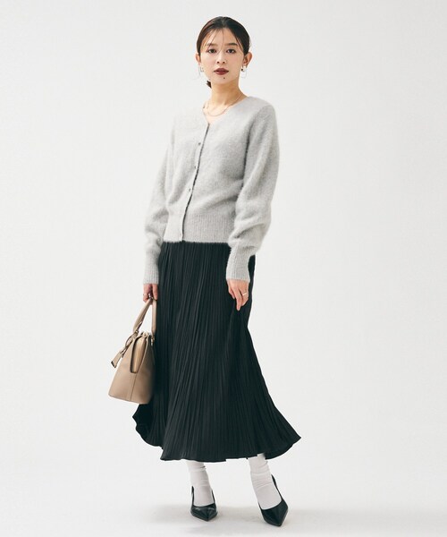 UNTITLED(アンタイトル)の「【ふわふわニット/前後2WAY】フォックスカシミヤカーディガン(カーディガン/ボレロ・レディース・ライトグレー/ライトグリーン/ブラウン系/ナチュラル・00/02/04/44/48)」の7枚目の写真