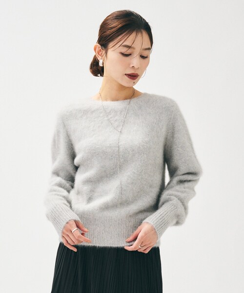 UNTITLED(アンタイトル)の「【ふわふわニット/前後2WAY】フォックスカシミヤカーディガン(カーディガン/ボレロ・レディース・ライトグレー/ライトグリーン/ブラウン系/ナチュラル・00/02/04/44/48)」の9枚目の写真