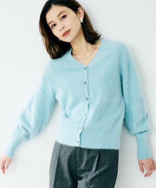 UNTITLED(アンタイトル)の「【ふわふわニット/前後2WAY】フォックスカシミヤカーディガン(カーディガン/ボレロ・レディース・ライトグレー/ライトグリーン/ブラウン系/ナチュラル・00/02/04/44/48)」の12枚目の写真