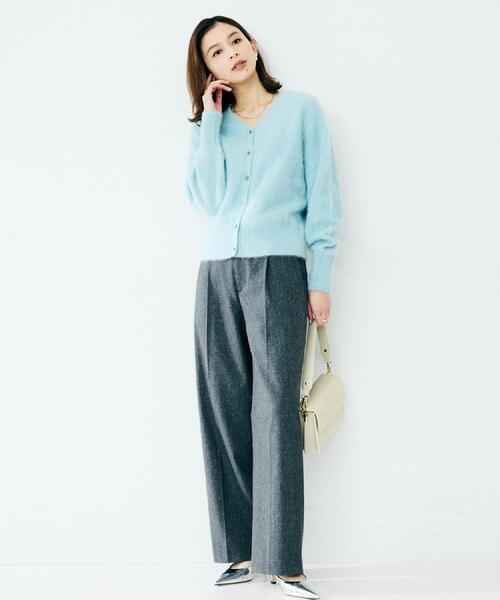 UNTITLED(アンタイトル)の「【ふわふわニット/前後2WAY】フォックスカシミヤカーディガン(カーディガン/ボレロ・レディース・ライトグレー/ライトグリーン/ブラウン系/ナチュラル・00/02/04/44/48)」の13枚目の写真