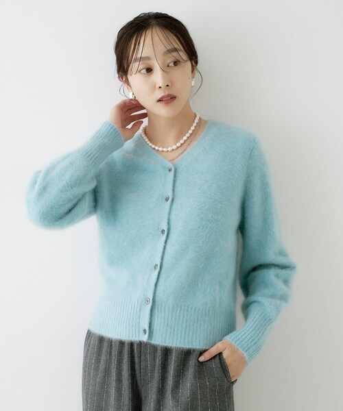 UNTITLED(アンタイトル)の「【ふわふわニット/前後2WAY】フォックスカシミヤカーディガン(カーディガン/ボレロ・レディース・ライトグレー/ライトグリーン/ブラウン系/ナチュラル・00/02/04/44/48)」の14枚目の写真