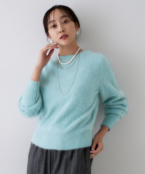 UNTITLED(アンタイトル)の「【ふわふわニット/前後2WAY】フォックスカシミヤカーディガン(カーディガン/ボレロ・レディース・ライトグレー/ライトグリーン/ブラウン系/ナチュラル・00/02/04/44/48)」の15枚目の写真