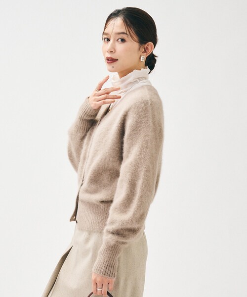 UNTITLED(アンタイトル)の「【ふわふわニット/前後2WAY】フォックスカシミヤカーディガン(カーディガン/ボレロ・レディース・ライトグレー/ライトグリーン/ブラウン系/ナチュラル・00/02/04/44/48)」の19枚目の写真
