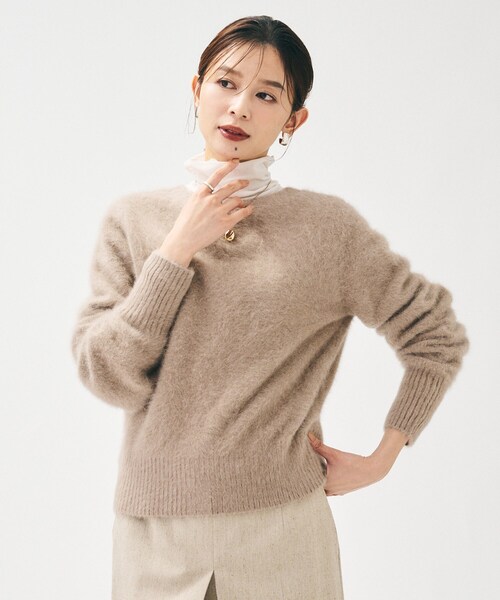 UNTITLED(アンタイトル)の「【ふわふわニット/前後2WAY】フォックスカシミヤカーディガン(カーディガン/ボレロ・レディース・ライトグレー/ライトグリーン/ブラウン系/ナチュラル・00/02/04/44/48)」の21枚目の写真