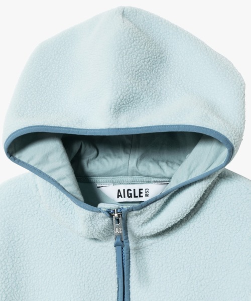 AIGLE（エーグル）の「ポーラーテック ハーフジップフリースパーカー / POLARTEC THERMAL PRO（パーカー・レディース・ライトブルー/ホワイト・36/38）」の11枚目の写真