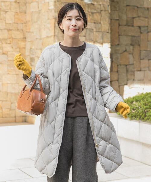 URBAN RESEARCH DOORS(アーバンリサーチドアーズ)の「ライトダウンキルトロングコート(ダウンジャケット/コート・レディース・グレー系その他/カーキ/ネイビー・MEDIUM)」の5枚目の写真