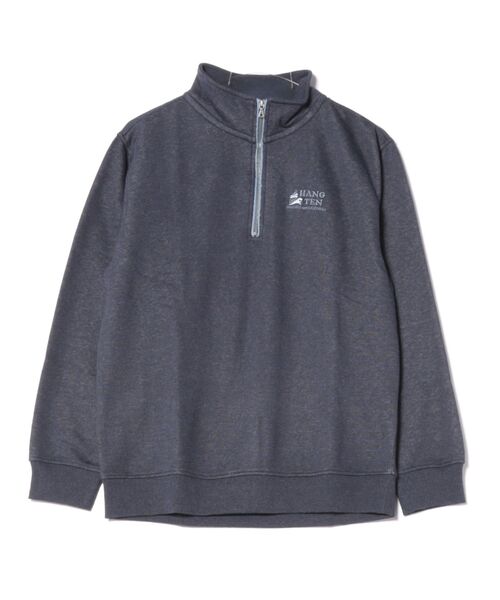 HANGTEN(ハンテン)の「【HANGTEN/ハンテン】起毛ハーフZIPトレーナー/スウェット 長袖 スタンドカラー ハイネック ジップアップ カジュアル ストリート アメカジ スポーツ アウトドア(スウェット・メンズ・ネイビー/ダークグリーン/グレー/ブラック・LARGE/X-LARGE/MEDIUM)」の4枚目の写真