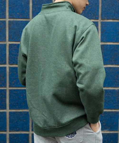 HANGTEN(ハンテン)の「【HANGTEN/ハンテン】起毛ハーフZIPトレーナー/スウェット 長袖 スタンドカラー ハイネック ジップアップ カジュアル ストリート アメカジ スポーツ アウトドア(スウェット・メンズ・ネイビー/ダークグリーン/グレー/ブラック・LARGE/X-LARGE/MEDIUM)」の20枚目の写真