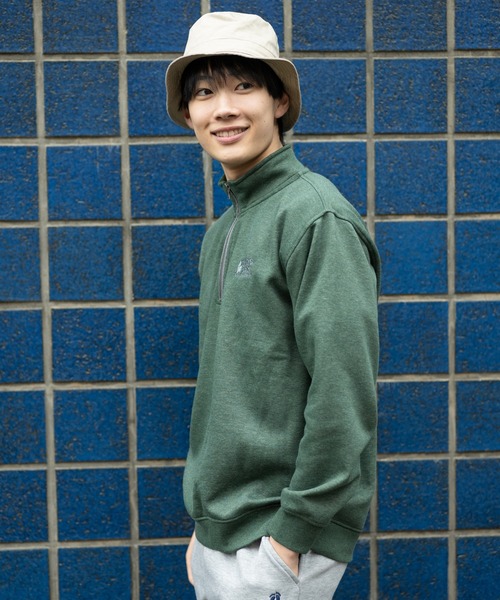 HANGTEN(ハンテン)の「【HANGTEN/ハンテン】起毛ハーフZIPトレーナー/スウェット 長袖 スタンドカラー ハイネック ジップアップ カジュアル ストリート アメカジ スポーツ アウトドア(スウェット・メンズ・ネイビー/ダークグリーン/グレー/ブラック・LARGE/X-LARGE/MEDIUM)」の21枚目の写真