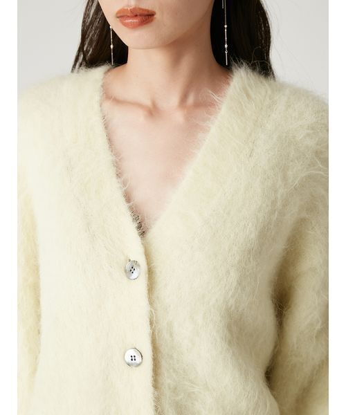 FRAY I.D（フレイアイディー）の「スーリーアルパカＶネックカーディガン（カーディガン/ボレロ・レディース・イエロー/アイボリー/ブルー・F）」の10枚目の写真