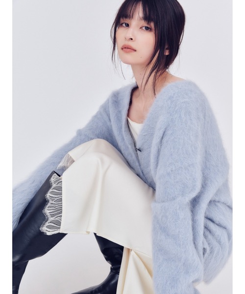 FRAY I.D（フレイアイディー）の「スーリーアルパカＶネックカーディガン（カーディガン/ボレロ・レディース・イエロー/アイボリー/ブルー・F）」の3枚目の写真