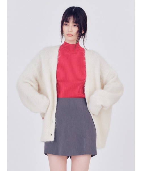 FRAY I.D（フレイアイディー）の「スーリーアルパカＶネックカーディガン（カーディガン/ボレロ・レディース・イエロー/アイボリー/ブルー・F）」の4枚目の写真