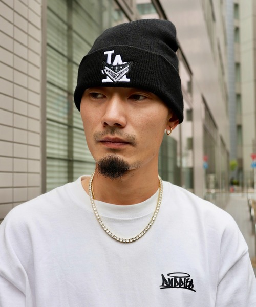 GANGSTAR ビーニー ニット帽 HIPHOP ヒップホップ(BDS)（ニット