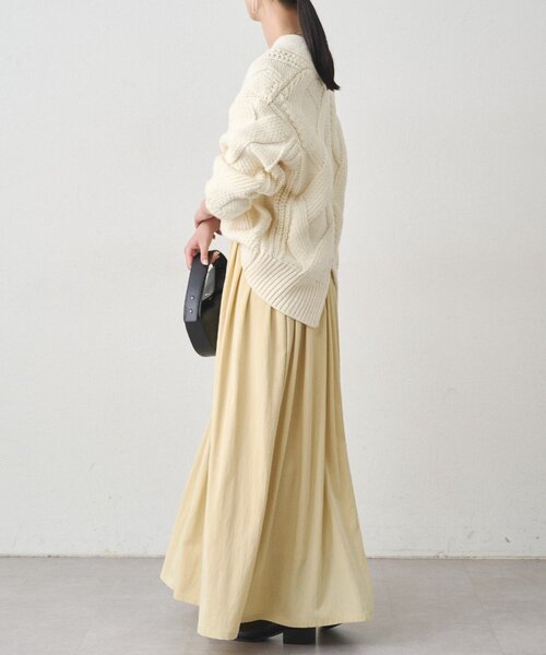 LOUNGEDRESS（ラウンジドレス）の「ケーブルVニット（ニット/セーター・レディース・アイボリー/レッド/ネイビー・FREE）」の6枚目の写真