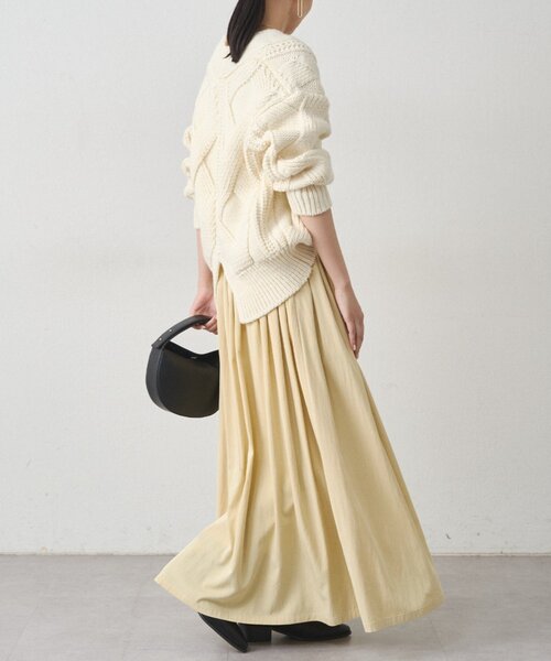 LOUNGEDRESS（ラウンジドレス）の「ケーブルVニット（ニット/セーター・レディース・アイボリー/レッド/ネイビー・FREE）」の8枚目の写真