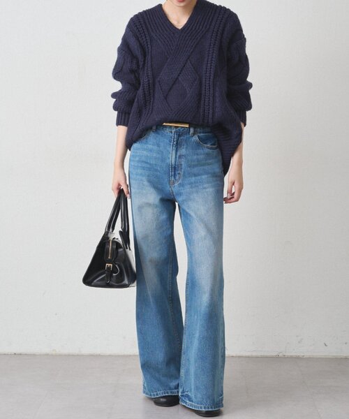 LOUNGEDRESS（ラウンジドレス）の「ケーブルVニット（ニット/セーター・レディース・アイボリー/レッド/ネイビー・FREE）」の20枚目の写真