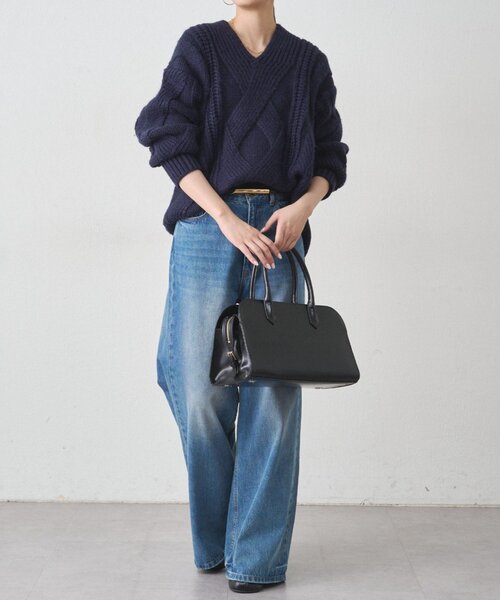 LOUNGEDRESS（ラウンジドレス）の「ケーブルVニット（ニット/セーター・レディース・アイボリー/レッド/ネイビー・FREE）」の21枚目の写真